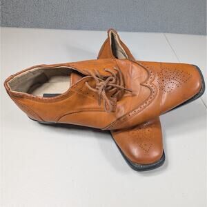 Tim Evans England Mens Size 11 Tan Brown Leather Wingtip Dress Shoes Oxford
